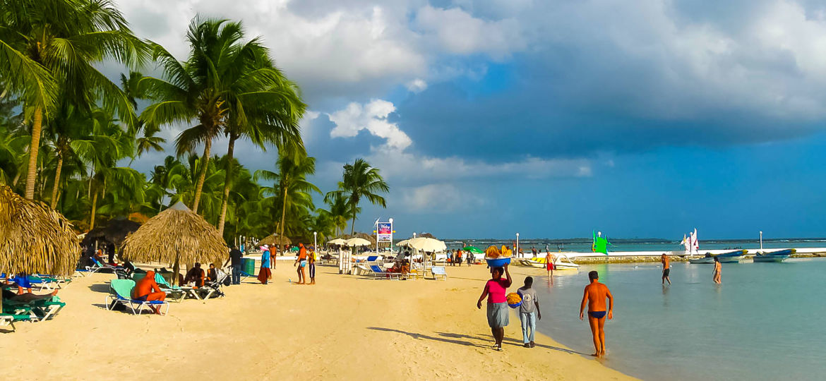 Dominican Republic. Boca Chica. The beach, summer and sun and sea